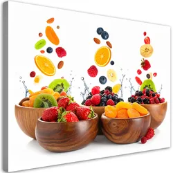 LEINWANDBILD Bunte Früchte in Schälchen 60x40cm