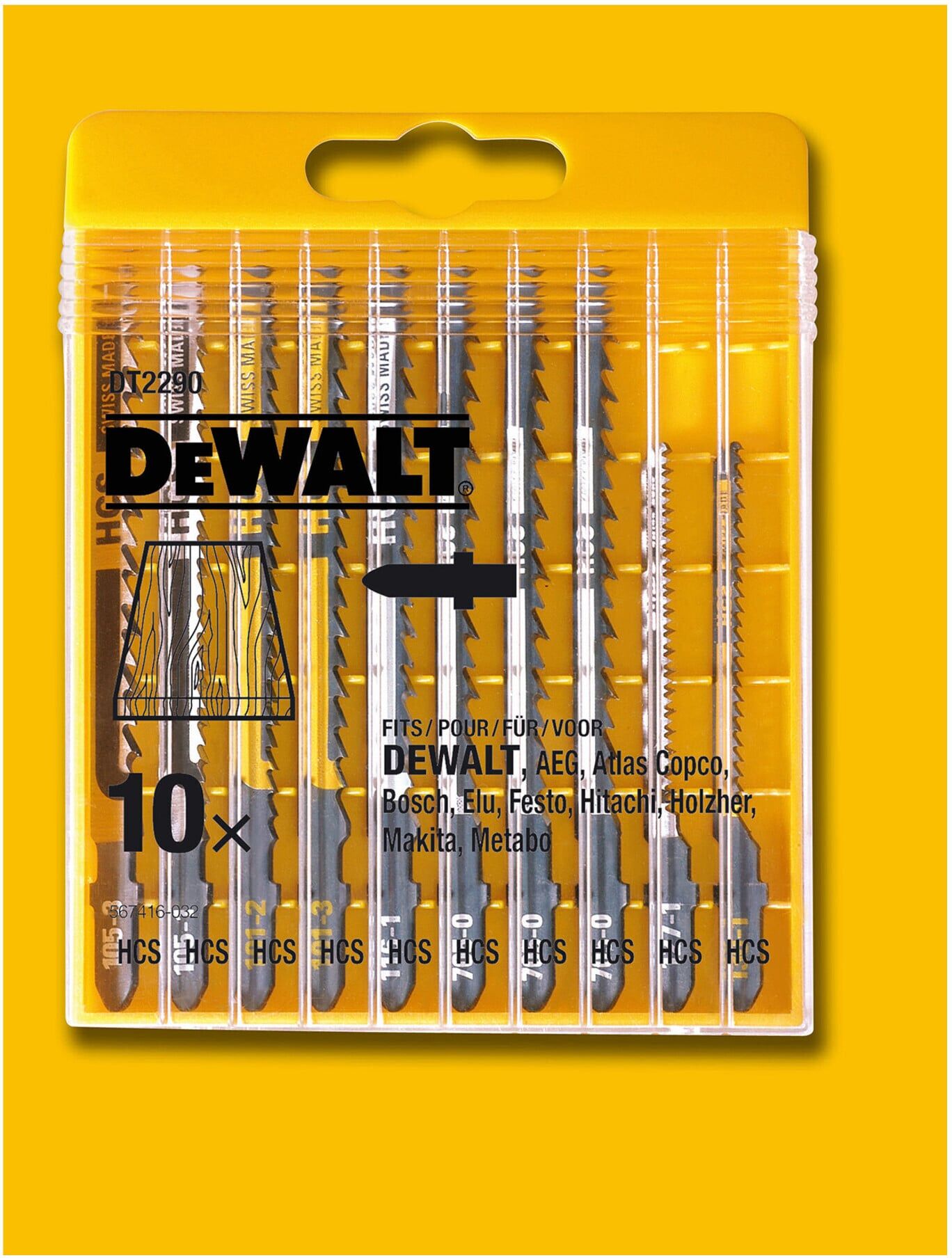 DEWALT Stichsägeblätter-Set 10-tlg. Holz DT2290-QZ)