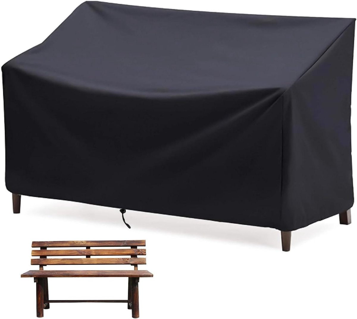 Bankhoes Tuinmeubelen Beschermhoes Zwart - 162 cm breed