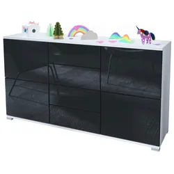 SIDEBOARD Rova Schwarz Hochglanz