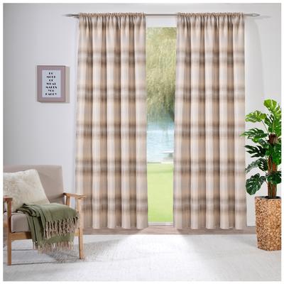 Vorhang WECKBRODT "Kilian", beige (beige, taupe), B:140cm H:160cm, Polyester, Gardinen, Gardine, Store, Dekoschal, blickdicht