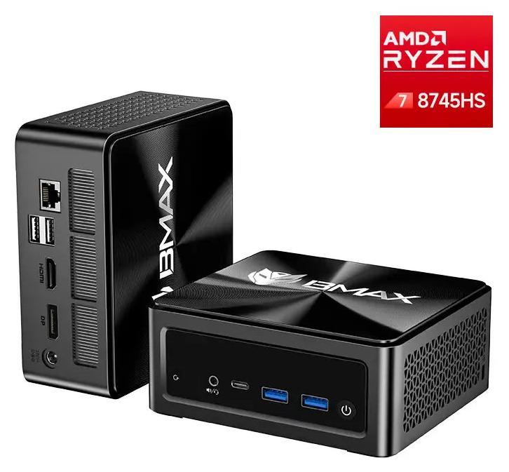 BMAX B8A Pro Mini PC, AMD Ryzen 7 8745HS, 16GB DDR5 RAM, 512GB SSD, Radeon 780M, 4K Triple-Monitor Support