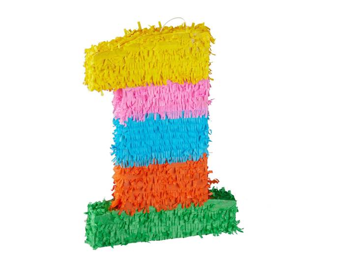 Pinata Geburtstag Zahl Gelb-Grün-Rosa