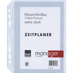 Ersatzhülle Manager - A5 5er Pack extra stark.