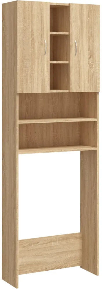 Ebern Designs Awaah Solid Wood Freestanding Linen Cabinet Sonoma Oak