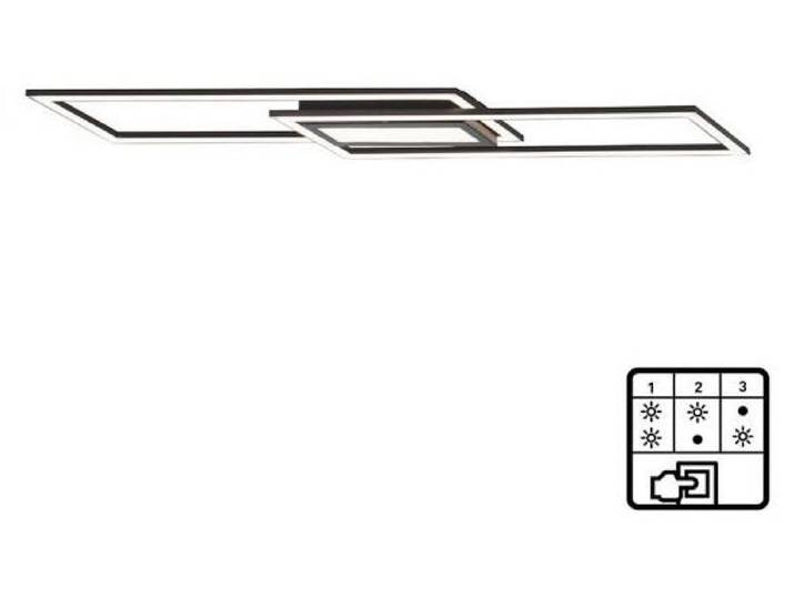 Plafonnier LED ASMIN 45 W\, 3000 K\, 3825 lm\, métal noir et blanc\, dimensions : 5 x 100 x 17\,9 cm\, IP20\, Leuchten Direkt