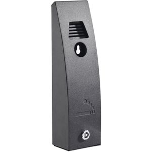 Böttcher-AG Aschenbecher Adelaide, schwarz, für Outdoor, Wandascher aus Metall, 8 x 26 cm, winddicht, 0,65 Liter