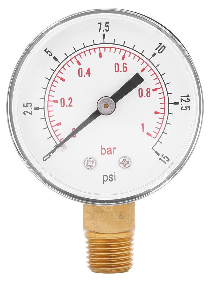 Selius Mini-manometer voor lage druk, BSPT-manometer voor brandstof, lucht, olie of water