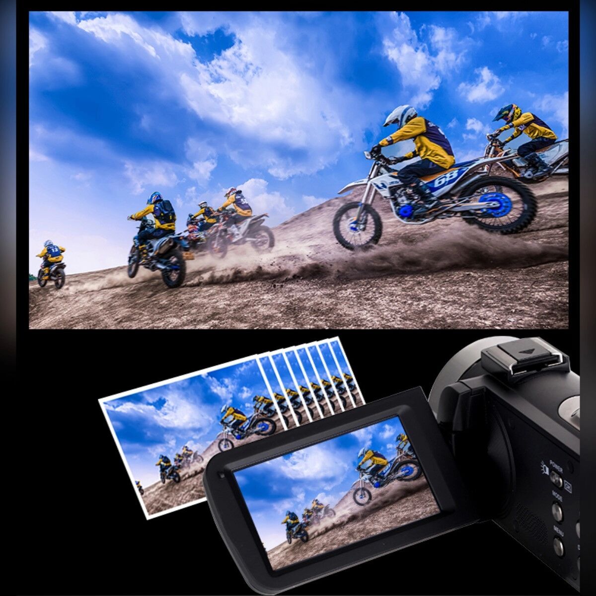 INF 4K Digitalkamera mit 42MP Fotos, 18x Digitalzoom, 3.0 inch Klappbildschirm, WiFi, Blitz und 1200mAh Akku