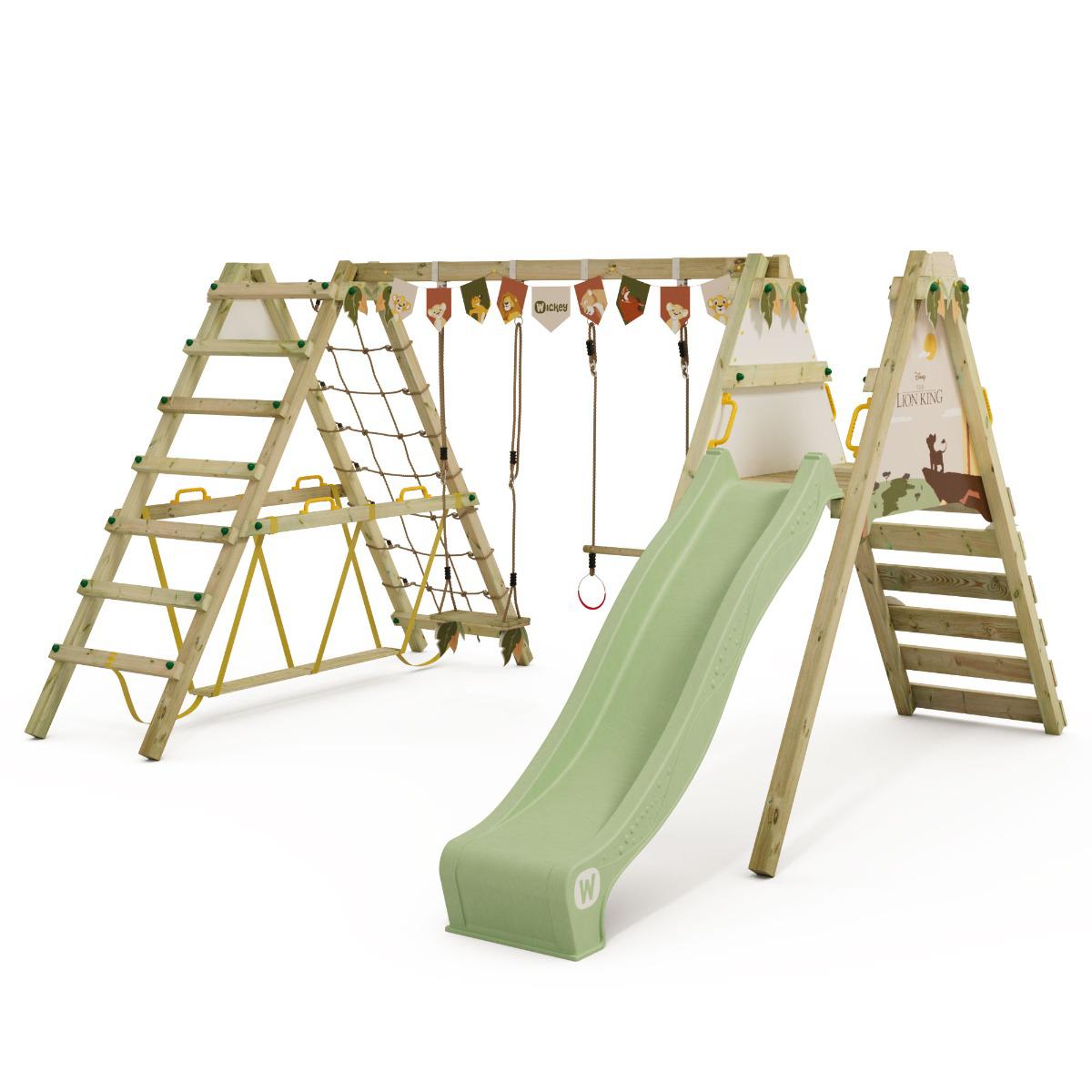 Disney's Der König der Löwen Smart Shake Schaukel mit Rutsche - Massivholz Spielplatz für Garten Abenteuer - Sicherer Kletterturm von Wickey