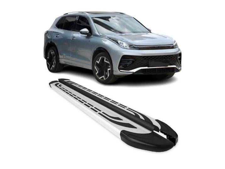 Marchepieds latéraux pédale pour VW Tiguan 2024-2025 2Pcs Aluminium Gris