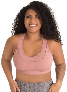 Plus Size Women's The Simone - Double Layer Seamless Cool Sports Bra Bra by Leading Lady in Whiskey Rose (Size XL)