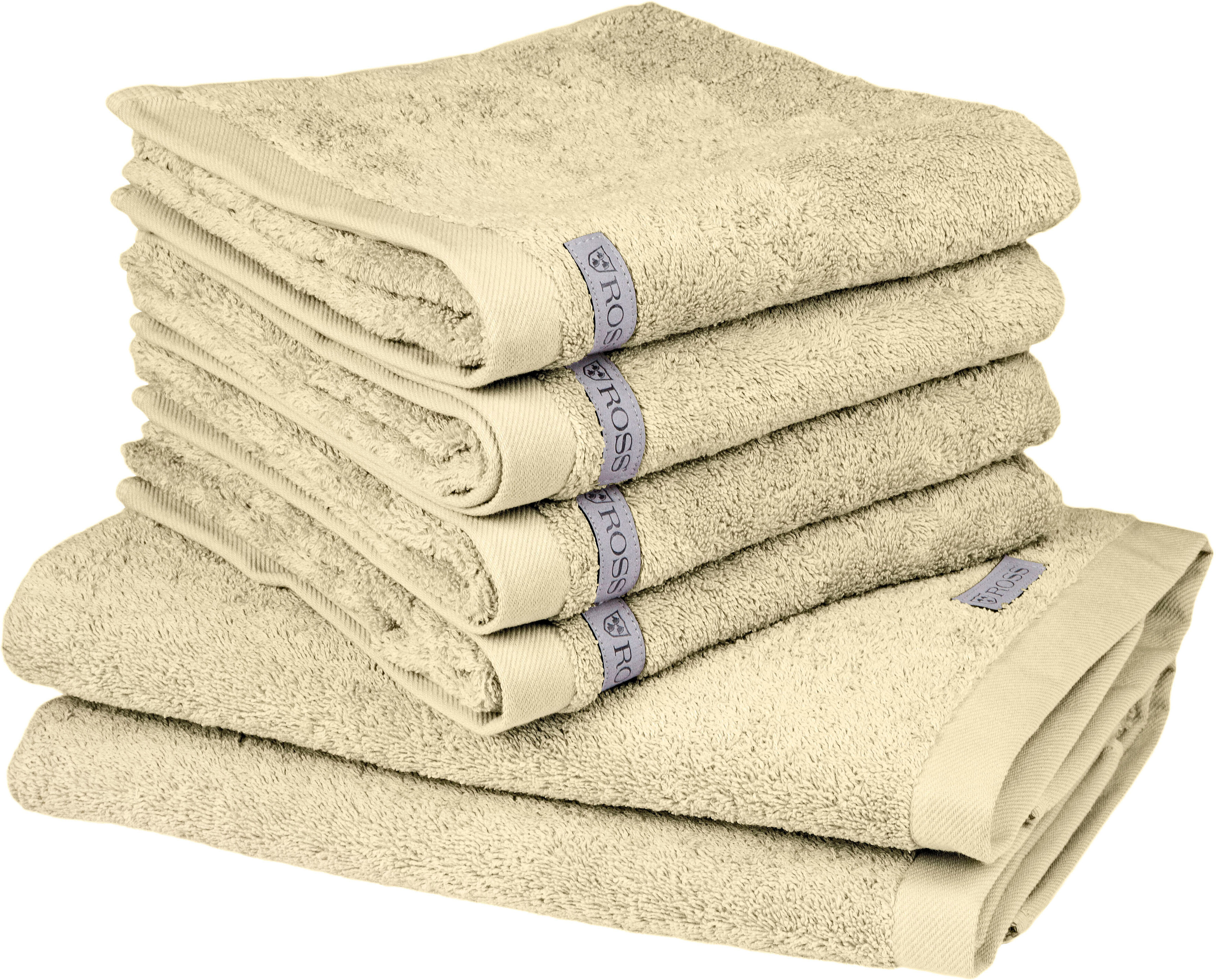 Handtuch Set ROSS "Sinfonie", beige (natur), Frottier, Frottier, Obermaterial: 100% Baumwolle, Handtuch-Sets, Handtuch Set, beinhaltet: Handtücher und Badetücher natur Frottier