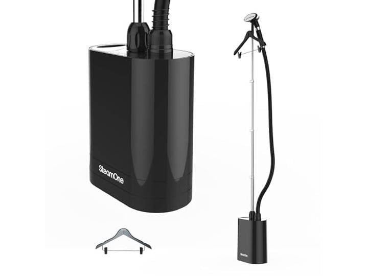 SteamOne Vertikaler Dampfglätter Steamer Schwarz 1900W - Unilys Vertikaler Steamer Unilys, 1900W, Tank 1,2L, Ergonomischer Griff, Mini-Rack und Hosenbügel Inklusive, UNI900GB