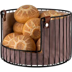 APS Brot- und Obstkorb mit Tasche, Brotaufbewahrung, Beige, Grau, Schwarz