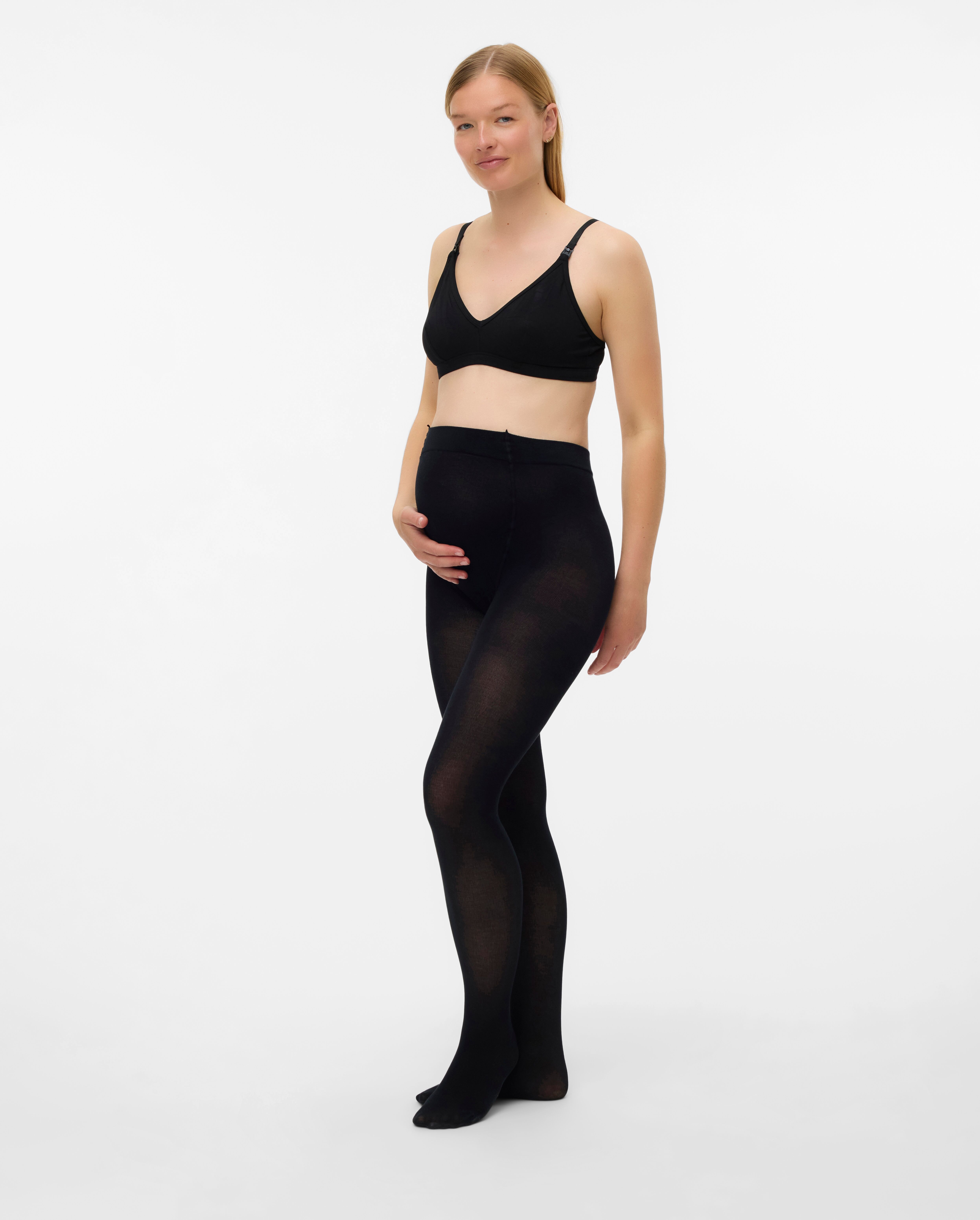 Mamalicious "MLJENNIE PANTYHOSE 200DEN 2-P NOOS" 200 DEN Packung, 2 Stk. Materialmix, eng anliegend schwarz pack:schwarz L