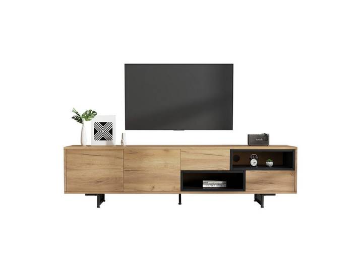 Odikalo TV-Schrank TV-Möbel offener Stauraum bietet Platz 70-Zoll-TV 173x38 x48cm