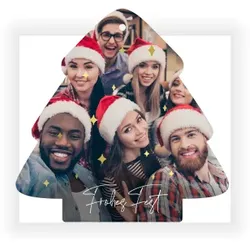Weihnachtskarte: Weihnachtstanne mit Foto