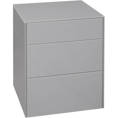 Kommode MÄUSBACHER "Imola", grau (kreidegrau matt lack, glas kreidegrau glanz), B:52cm H:63cm T:42cm, Sideboards, Kommode, Mäusbacher Kommode, mit Glasfront und Glasoberplatte, 2 Schubladen