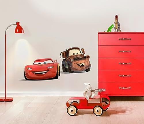 Komar Disney Cars Friends Deco-Sticker Lightning McQueen - Bruin/Rood - 50 x 70 cm