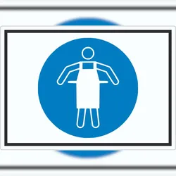 HB-Druck Schutzschürze benutzen Symbol Aufkleber A5 (148x210mm)