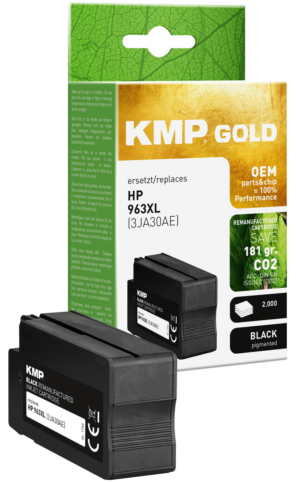 KMP GOLD Patrone HP 963XL 3JA30AE zwart 2300 S remanufactured