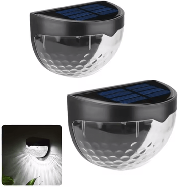 Inspire Curations Solar Corrugated Fence Lights IP65 Waterproof Outdoor Wall Lights black white 6pcs