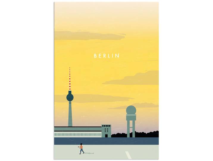 Wandbild ARTLAND Berlin , gelb (farbe bild(er): gelb), B:40cm H:60cm, Bilder, Wandbild, als Alubild, Leinwandbild, Poster, Wandaufkleber in verschied. Grössen
