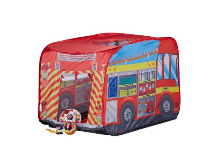 Relaxdays Tente de jeu camion de pompiers