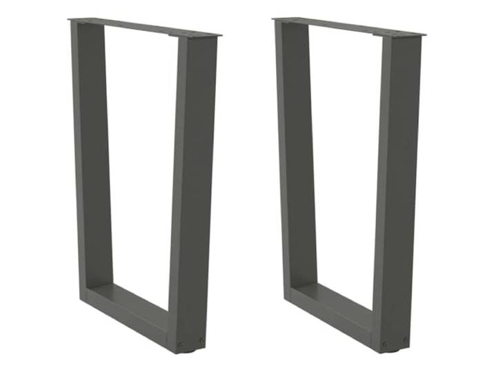 HGDFWRQW Tischbeine V-Form 2er-Set Anthrazit 70x73 cm Stahl Vielseitige Kufen für Esszimmer und Büro mit verstellbaren Bodengleitern für zuverlässige Standfestigkeit.