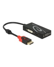 Delock Videokonverter DisplayPort DVI HDMI VGA Schwarz Einzelhandel (62902)