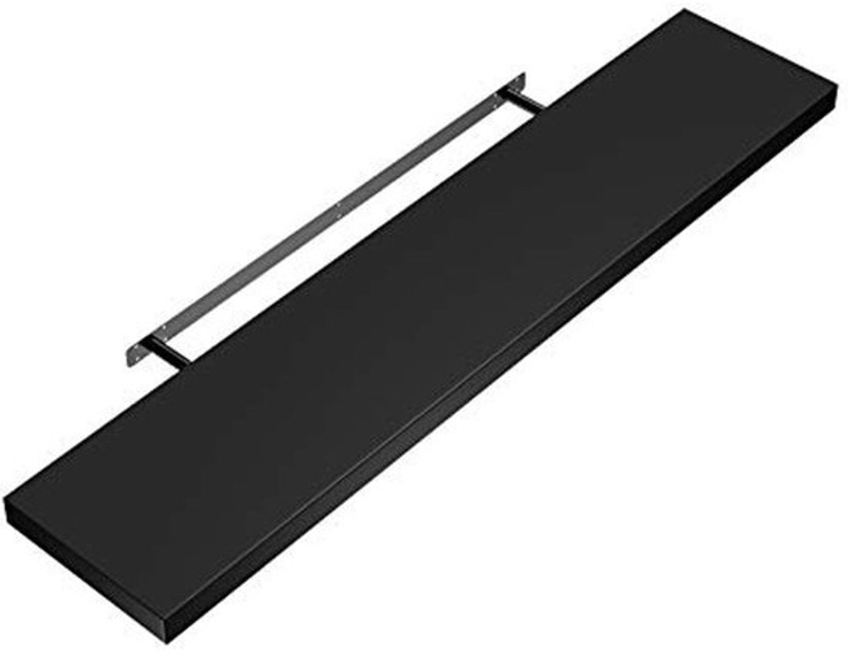 Zwevende Wandplank 70 cm Zwart - Houten Wandplank voor Keuken, Woonkamer, Kantoor en Badkamer