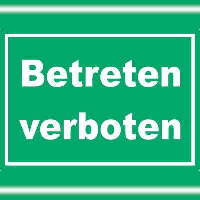 HB-Druck Betreten verboten Aufkleber grün-weiß A0 (841x1189mm)