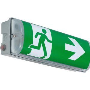 b-lite Notbeleuchtung V-Lux, Fluchtwegleuchte, LED mit Akku, Wandmontage, 4 Piktogramme, IP65 außen, für Not & Dauerbetrieb