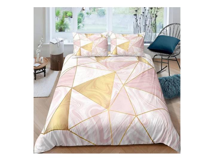 LuxusKollektion Jugendbettwäsche Bettwäsche 200x200cm Rosa Marmor 3tlg