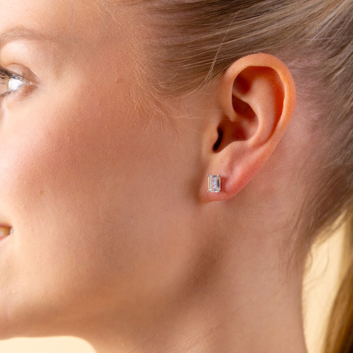 Lykken Casuals baquette silverörhängen