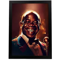 POSTER Louis Armstrong In Voller Farbe Fotostil. A4 Rahmenlos