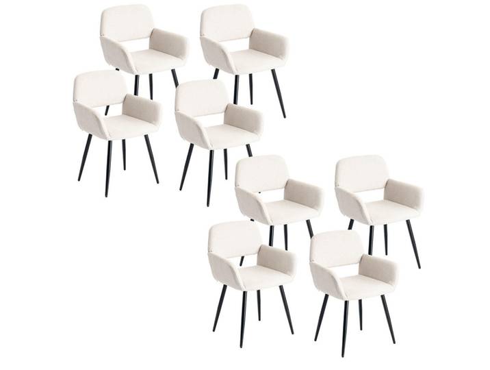 Urban Meuble Armlehnstuhl-Set 8 Stück beige, Beige, Mode, 56x77x53 cm, Esszimmer, Stühle, Armlehnstühle