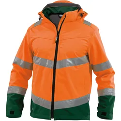 DASSY® Malaga Warnschutz Softshell-Arbeitsjacke - neonorange/flaschengrün - XS