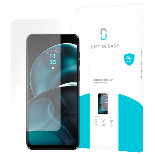 Just in Case Gehärtetes Glas Clear Displayschutzfolie Motorola Moto G14/G54/G54 Power