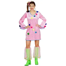 Metamorph Candy Clown Kleid - Kostüm für Fasching Halloween (40, 42)