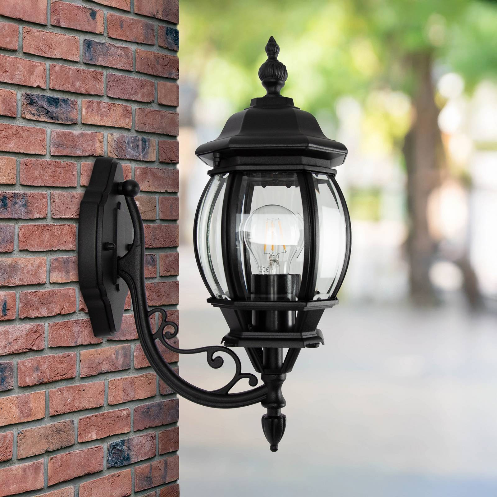 K.S. Verlichting Wandlamp buiten Andrew, zwart, Aluminium, Landelijk