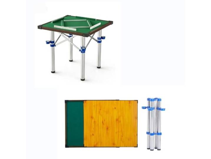 Klappbarer Mahjong-Tisch, Robuster Mahjong-Tisch, Verstärkte Tischbeine Aus Legierungsmaterial, mit Großem Fassungsvermögen und Abgerundeten Kanten – ideal für Partys zu Hause