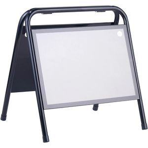 Böttcher-AG Kundenstopper STEEL-STOP, DIN A3 quer, 22 mm Profil, Metallrückwand, schwarz