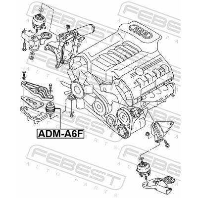 FEBEST Lagerung, Motor ADM-A6F vorne für VAG