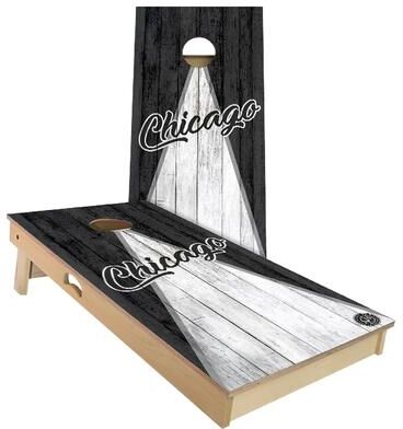 Skip's Garage Chicago Triangle Baseball Outdoor Cornhole Board Set