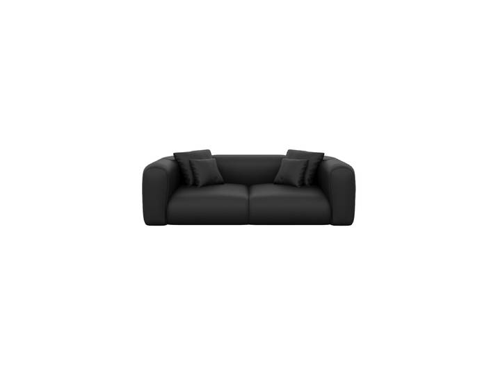 2-Sitzer Design Echtleder Sofa „Terranova“ Echtleder Schwarz BLOOMINGLOFT Collection