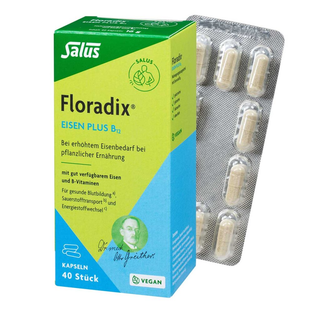 SALUS Pharma GmbH Floradix Eisen Plus B12 vegan Kapseln 05566166