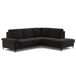 COTTA Ecksofa mit Funktion Boom Stoff Black