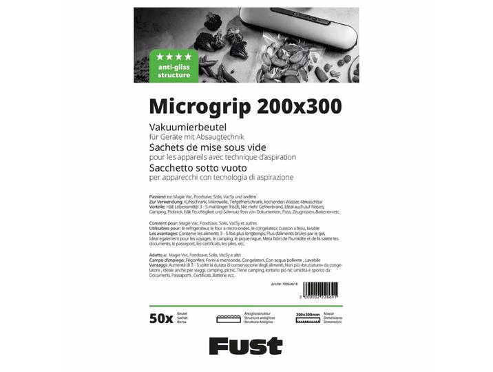Fust Microgrip 20 X 30 CM Vakuumierbeutel à 50 Stk. – Vakuumiergerät Zubehör